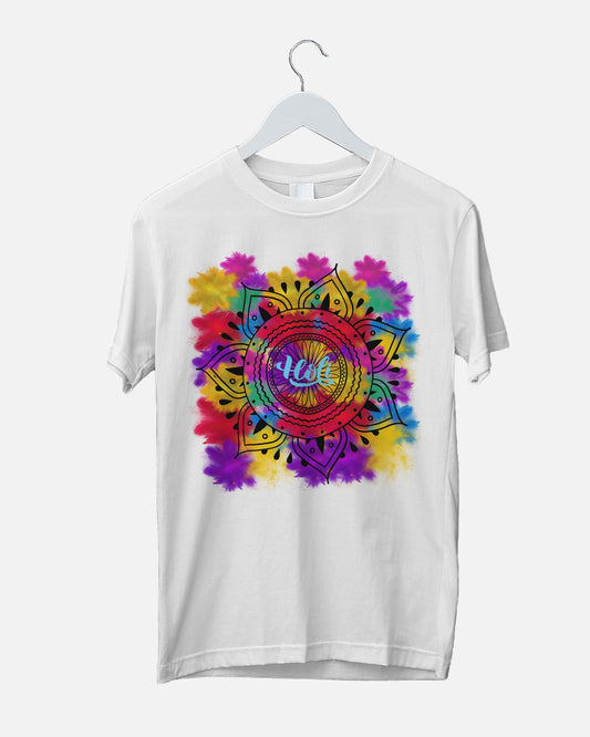 Mandala Holi - Regular Fit Polyester T-shirt